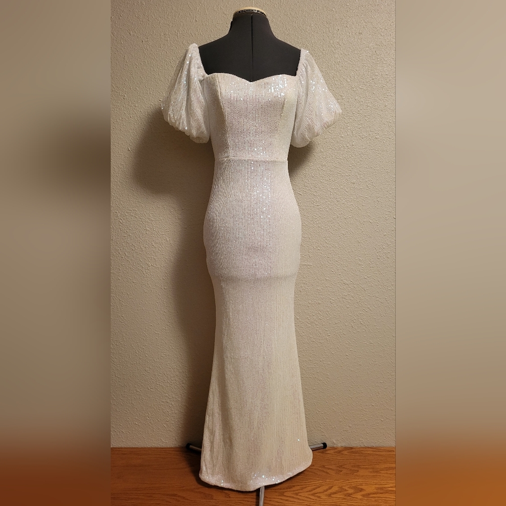 Heart & Heels White Sequin Dress Size Medium